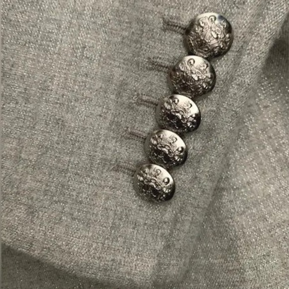 Veronica Beard Oria Dickey Jacket Gray Silver Double-Breasted Blazer USA Size 2 - Picture 10 of 16